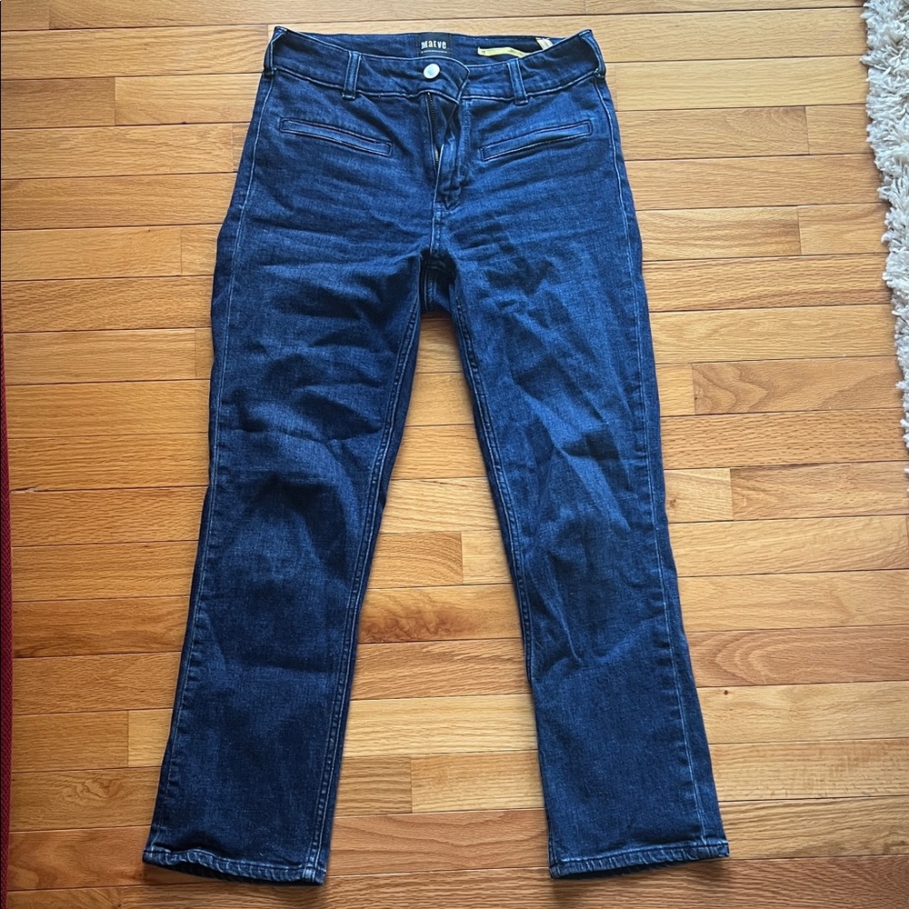 Anthropologie Dark Blue Straight Leg Jeans